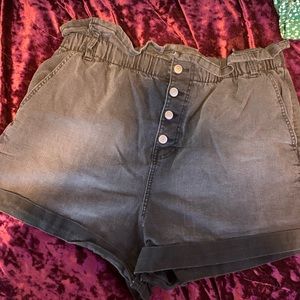 Black high rise shorts